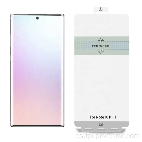 Protector de pantalla TPU anti-Fingerprint para Samsung Note10 Pro